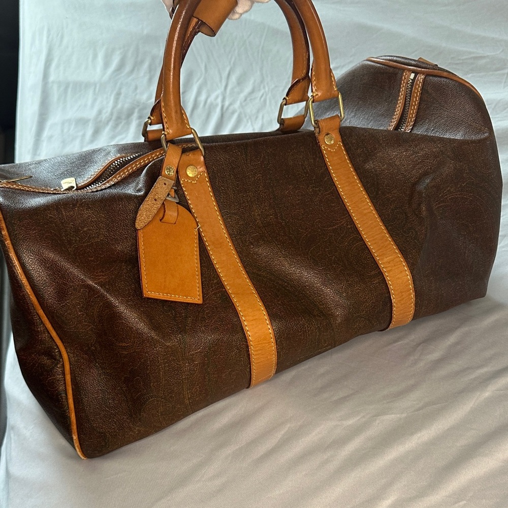 Etro Milano Vintage Paisley Large Travel Duffle Bag - Made in Italy - Picture 10 of 12